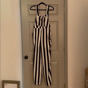 Black and white stripe overalls. Never worn